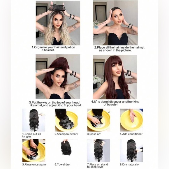 26 Inches Synthetic Red Straight Wig - Picture 10 of 10